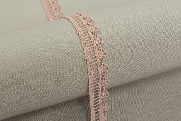 Кружево гипюр (плетёное) 20 мм / 10 м, пудровый, Gamma GGM-2003