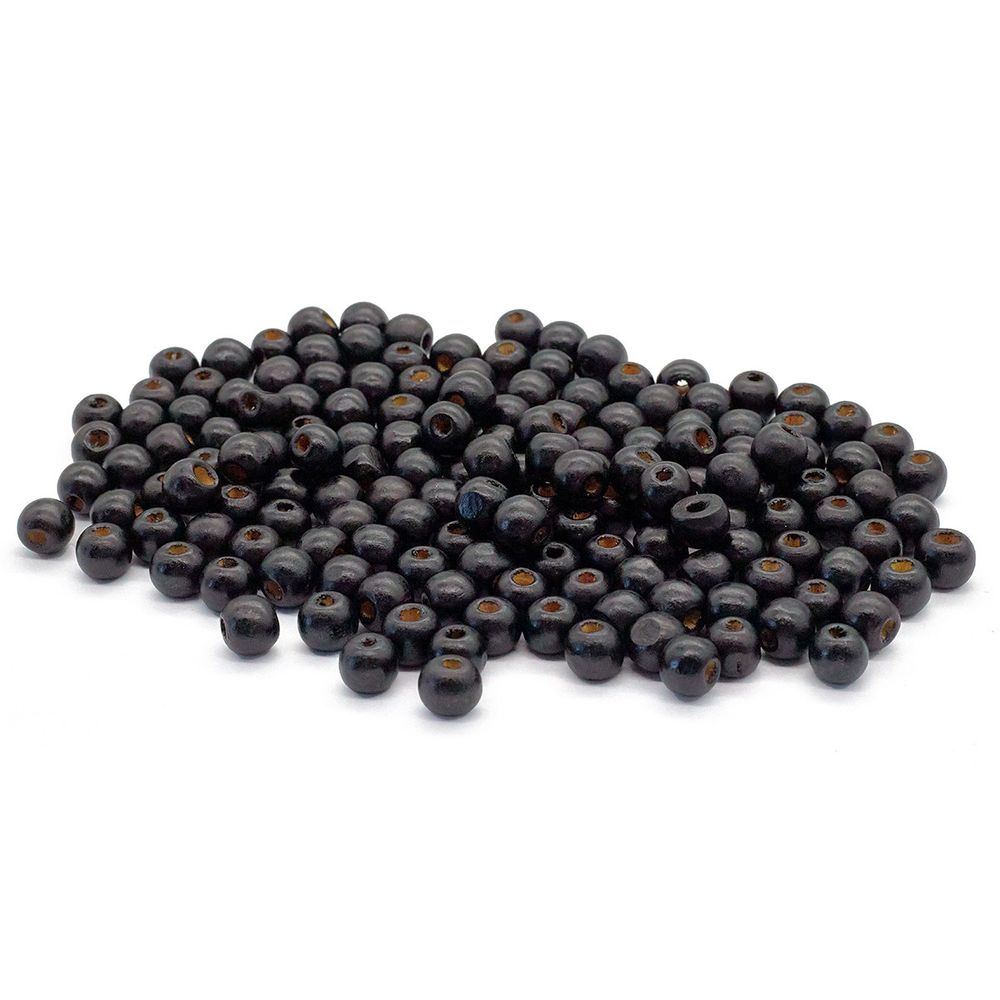 Бусины дерево ⌀10 мм, 50 г, Astra&Craft, черный