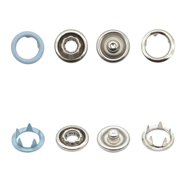 Кнопка рубашечная (джерси) открытая ⌀9.5 мм, ≈144 шт, МЕТАЛЛ, эмаль, 185 голубой матовый, NEW STAR