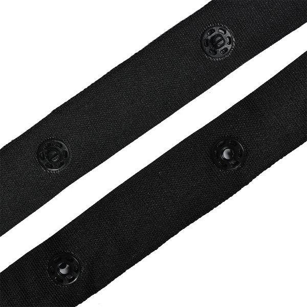 Кнопки пластиковые на тесьме (кн. ⌀8мм, лента 18 мм, шаг 40 мм), 64422 цв. черный уп. 45,7м