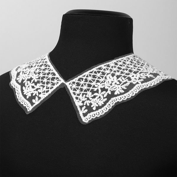 Пришивной кружевной воротник 17х16 см, цв.01 белый, уп.25 пар, диз.HX-40, Kruzhevo