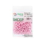 Бисер Astra&Craft 6/0 (4.1 мм), 150 г (10х15 г), цв. 966 (55)-О яр.розовый/непрозрачны