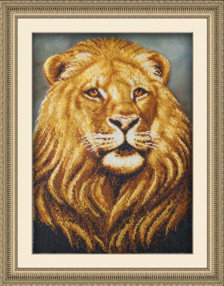 Набор для вышивания бисером Паутинка, Лев 39х28 см, 164912