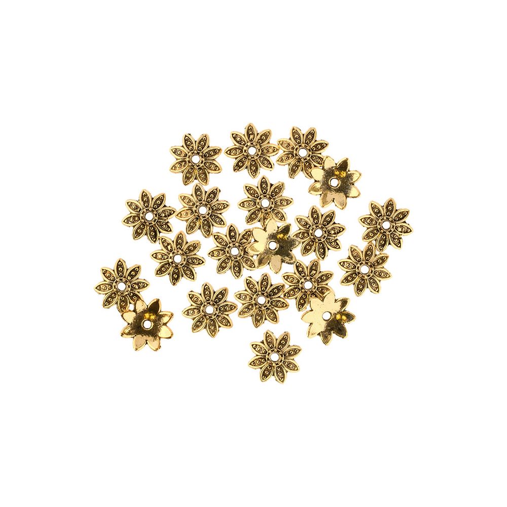 Розетки для бус 9 мм, 20 шт, 02 под золото, Zlatka MFR-18