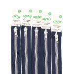 Молния трактор Arta Т6 (6 мм) 1 зам., разъем., 70 см, 2076 DECOR, 044 т.синий/991 алюминий, 5 шт