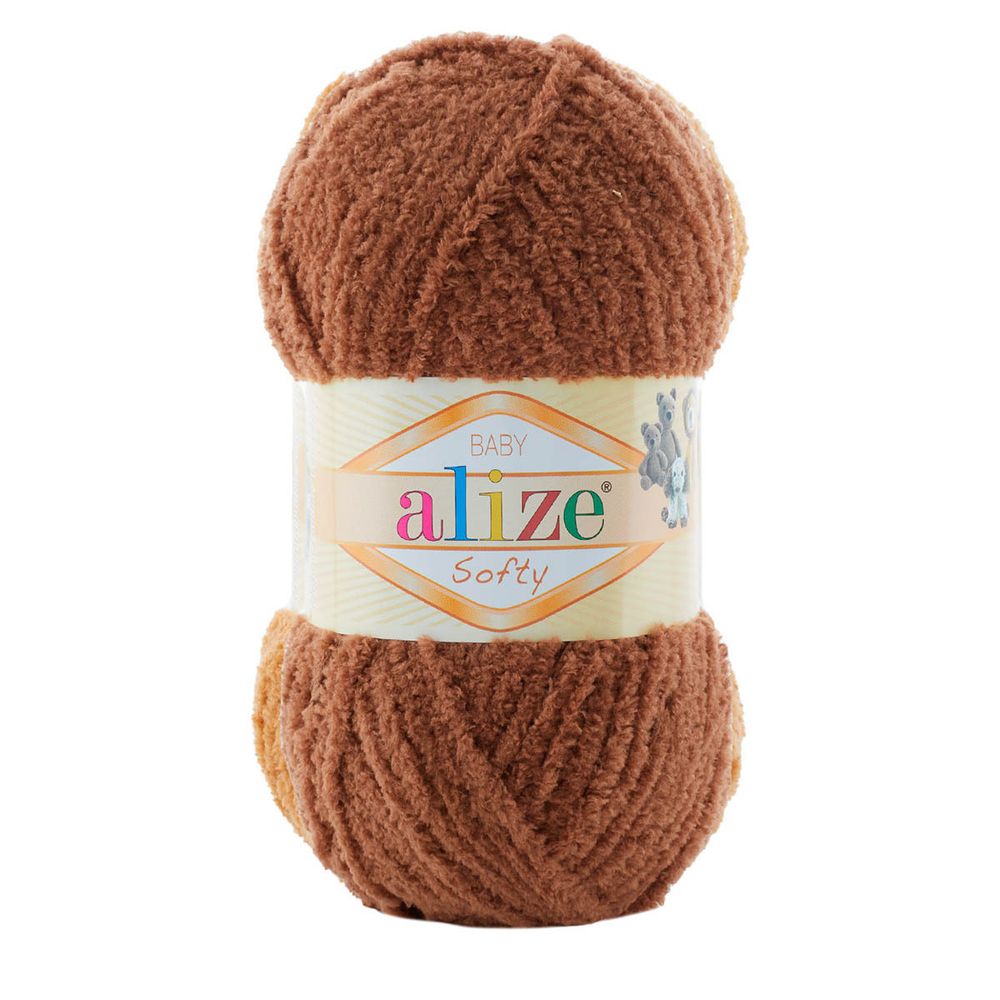 Пряжа Alize (Ализе) Softy / уп.5 мот. по 50 г, 115м, 321 коричневый
