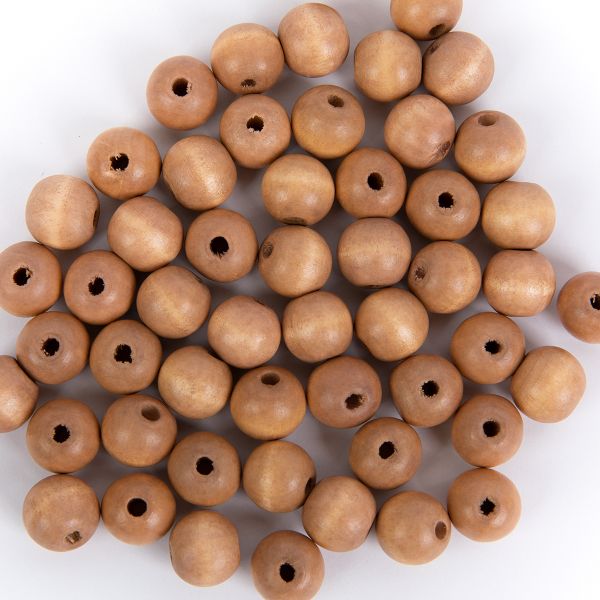 Бусины дерево ⌀14 мм, 450±50 шт, тёмное дерево, Zlatka HWBD-14