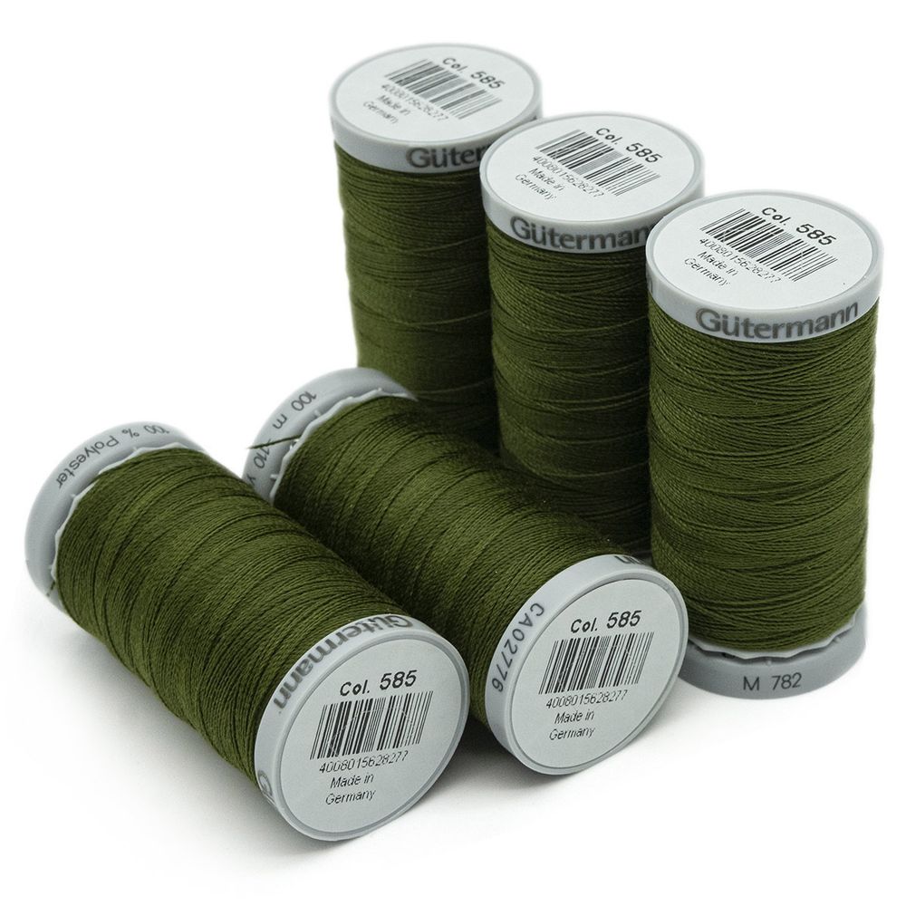 Нитки суперкрепкие Gutermann Extra Strong M782, 100м, 585 т.папоротник, 5 катушек
