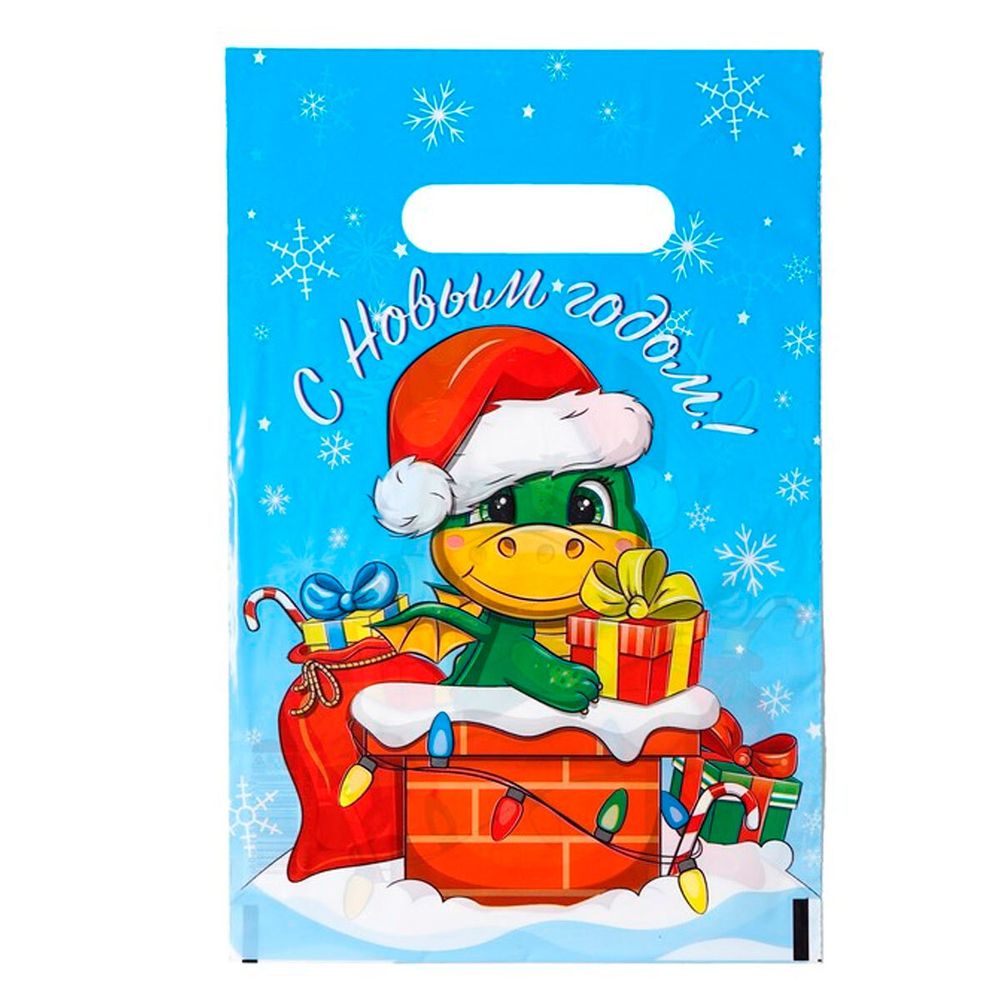 Пакет полиэтиленовый с вырубной ручкой "Добро пожаловать, Зима", 20х30см, 50 мкм, 9748167, 50 шт