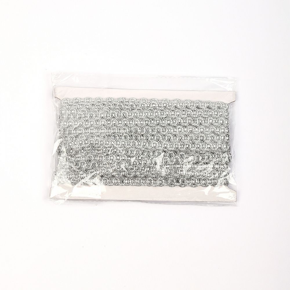 Тесьма отделочная 10 мм / 13.71 метров, TBY 918 цв.серебро