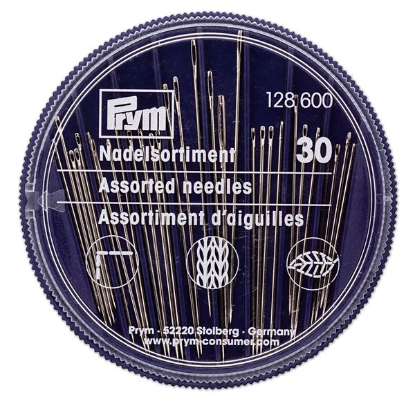 Иглы ручные для штопки, вышивки 30 шт, ассорти в футляре, Prym 128600