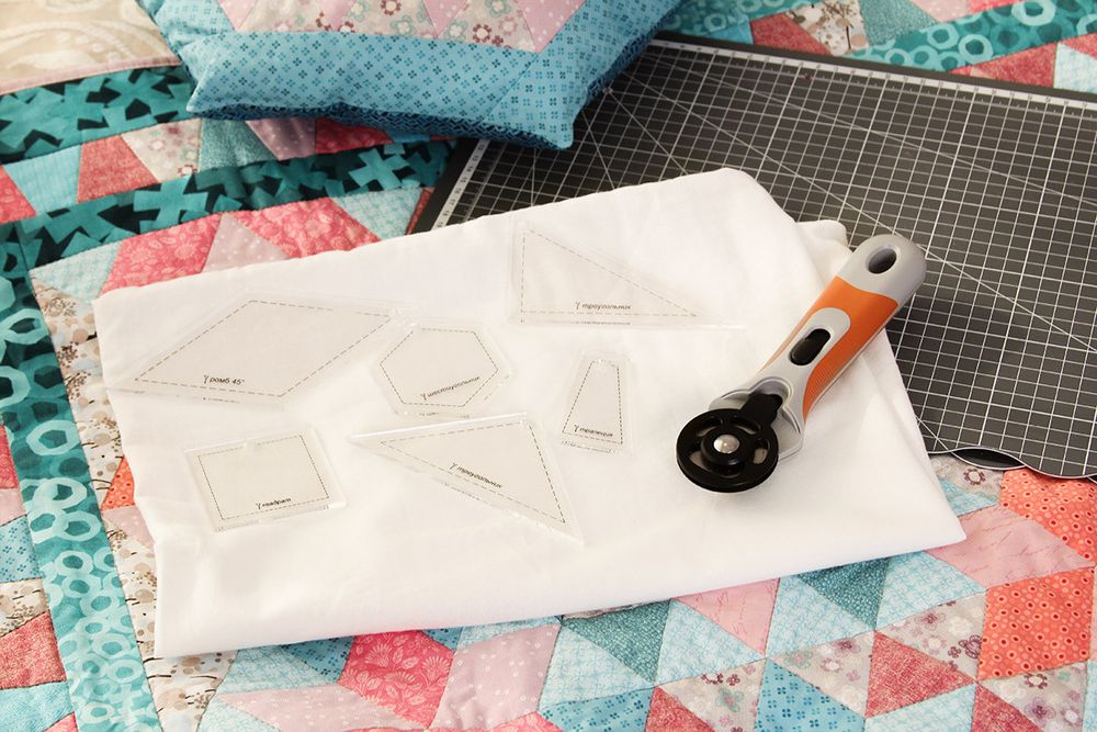 Шаблон для пэчворка 117х65 см, треугольник, Gamma PPS-01