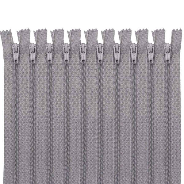 Молния спираль (витая) Т3 (3 мм) 1 зам., н/раз., 20 см, автомат, сер, 30095, 10 шт