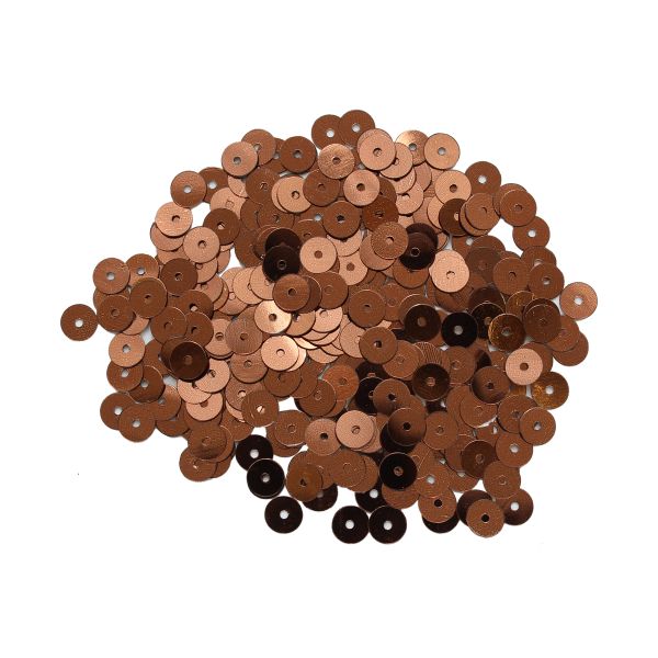 Пайетки плоские 6 мм, упак. 10 гр, Астра, 14 коричневый, уп.10 шт