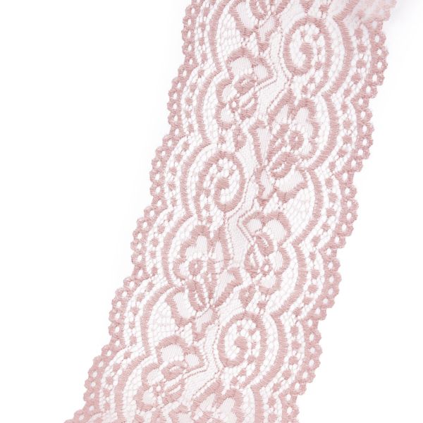Кружево эластичное (стрейч) 100 мм / 3 метра, C344 пудровый
