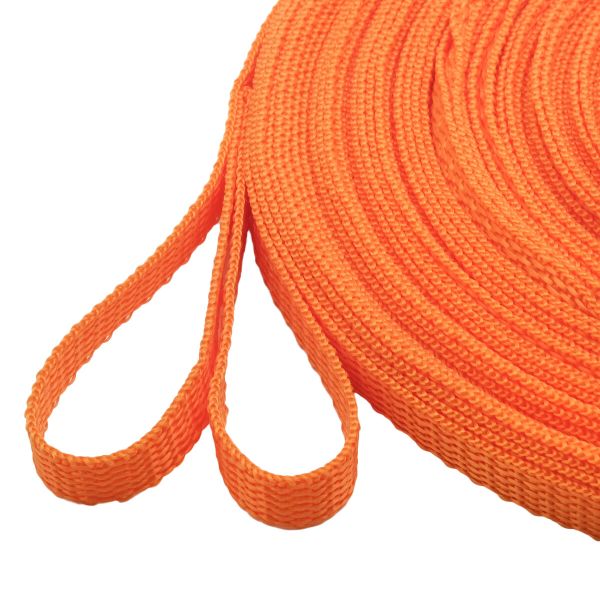 Стропа (ременная лента) 10 мм / 25 метров, толщ. 1.0 мм, [5.5 г/пог.м], 100% п/п, 4 оранжевый