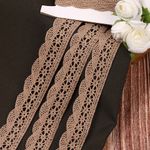Кружево вязаное (тесьма) 27 мм / 10 метров, хлопок, TBY.1005, F294 капучино