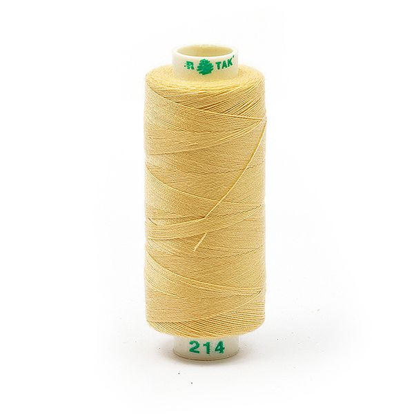 Нитки швейные бытовые Dor Tak 40/2, 366 м / 10 кат., 214 желтый