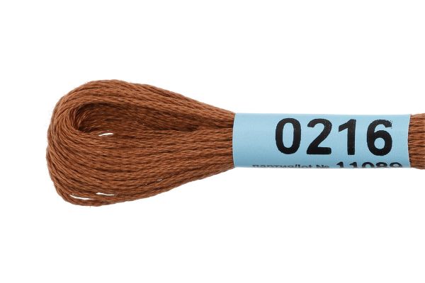 Мулине Gamma 100% хлопок, цв.0216 св.коричневый, 24 мотка по 8 метров