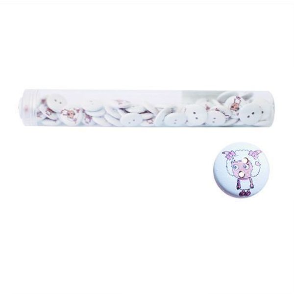 Пуговицы деревянные Мультяшные персонажи 18мм 50 шт, Овечка