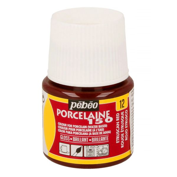 Краска по фарфору и керамике (под обжиг) глянцевая Porcelaine 150 45 мл, 024-012 красный этрусский, Pebeo