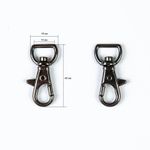 Карабин металл 13.0 мм (40х18 мм), чер/никель, 10 шт