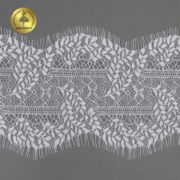 Кружево шантильи (реснички) 120 мм, цв.1 белый, 3 метра, Kruzhevo