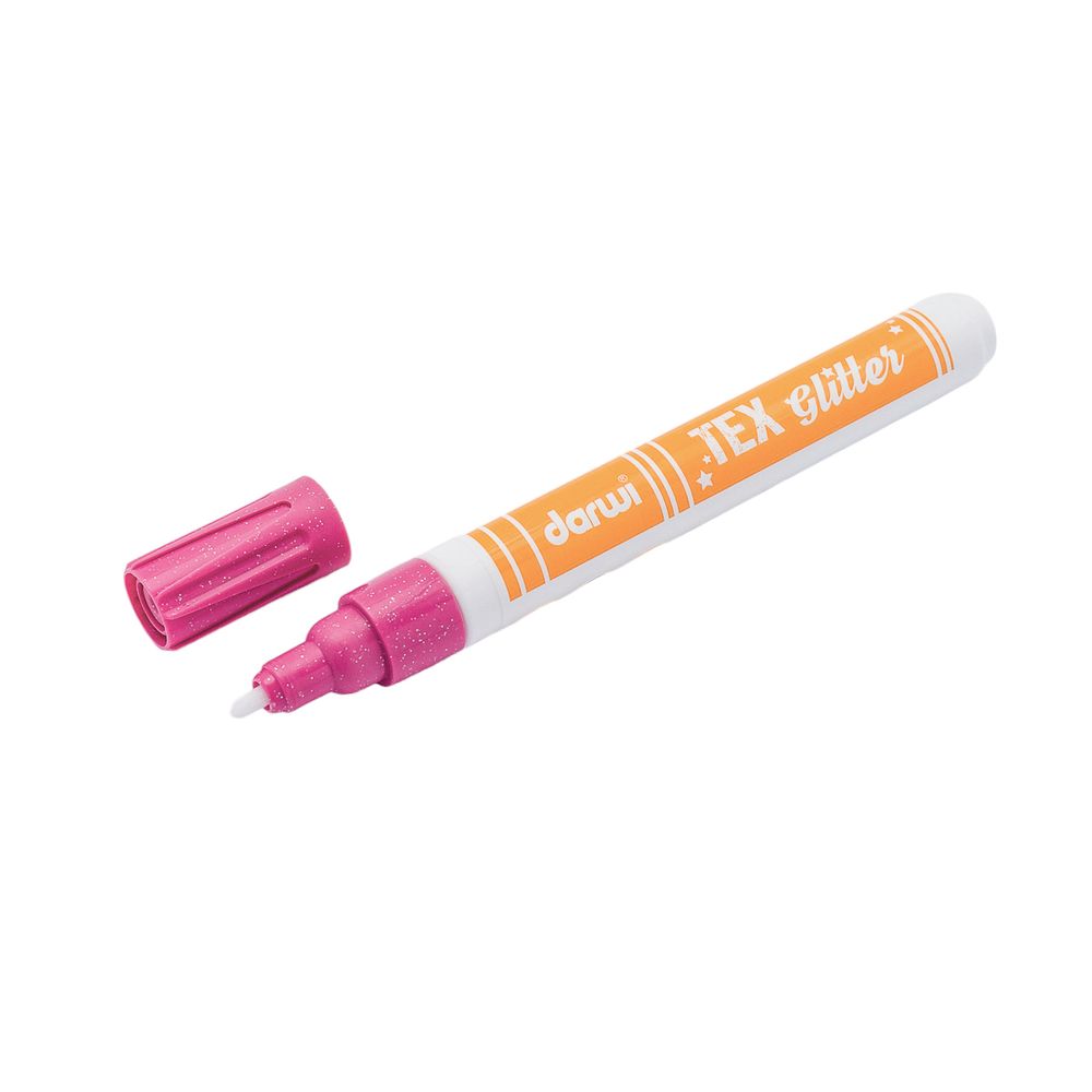 Маркер для ткани Darwi TEX Glitter, 2мм (с блестками) (475 розовый), DA0140013