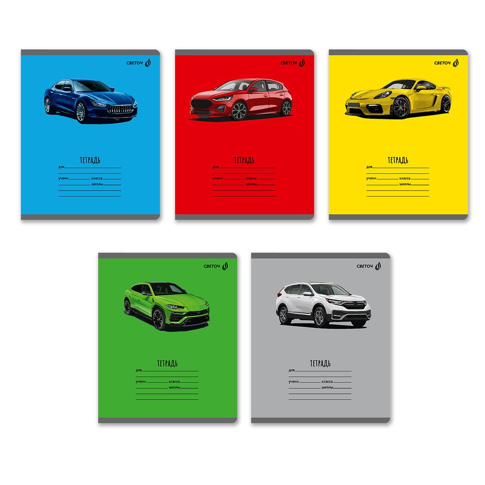 Тетрадь ученическая школьная, выборочный лак, A5 18 л. на скобе 65 г/м², белизна 100% 20 шт линия, 01454 Дрифт, Светоч Т185