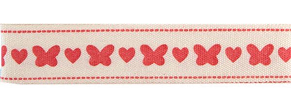 Лента хлопок с рисунком 16.0 мм / 5 шт по 3 метра, B9_026 Бабочка, CLP-161 Gamma