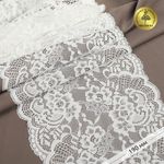 Кружево бельевое эластичное 190 мм / 3 м, 6392, цв.004 белый, Kruzhevo