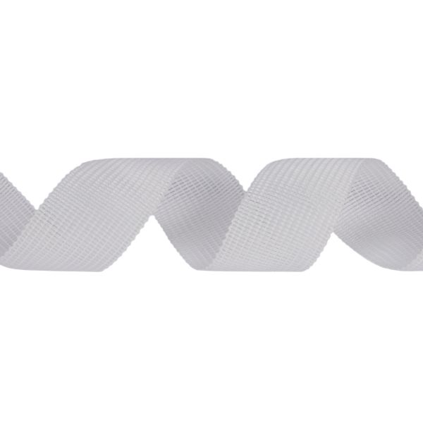 Тесьма (лента) окантовочная 18 мм / 100 метров, белый, Gamma 018 О белый