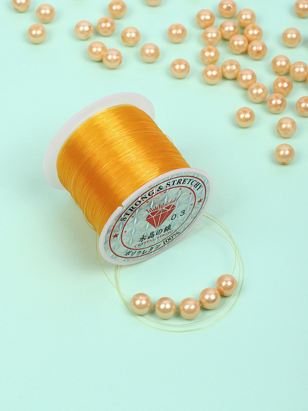 Нить-леска 0.3 мм, 100 м, цв. золотой