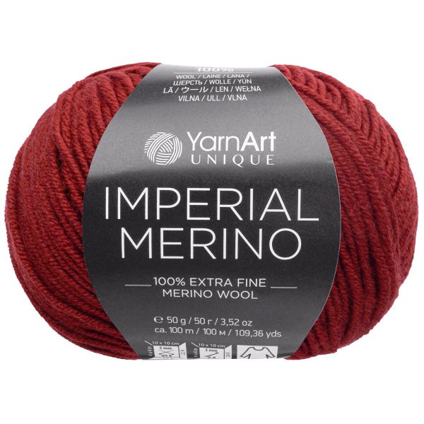 Пряжа YarnArt (ЯрнАрт) Imperial Merino / уп.10 мот. по 50 г, 100 м, 3344 кирпично-красный