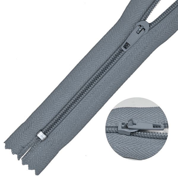 Молния спираль (витая) брючная Т4 (4 мм) 1 зам., н/раз., 20 см, F319 серый, 10 шт, Mzip