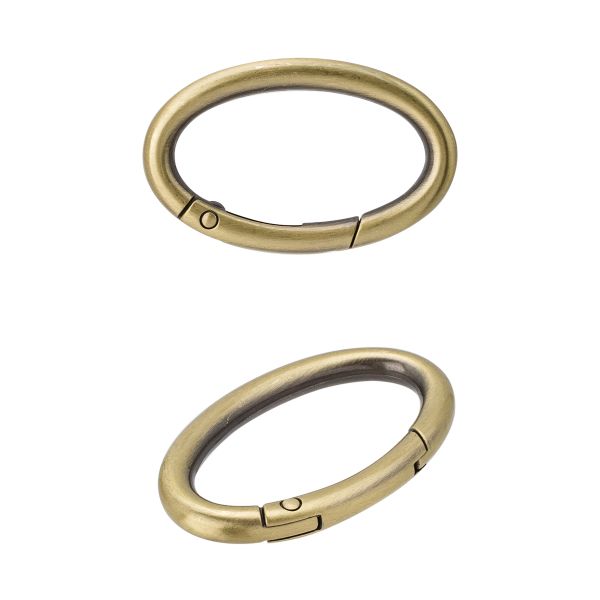 Карабин металл кольцо овал 38х21 мм, 10 шт, тертая бронза, ГУ12863