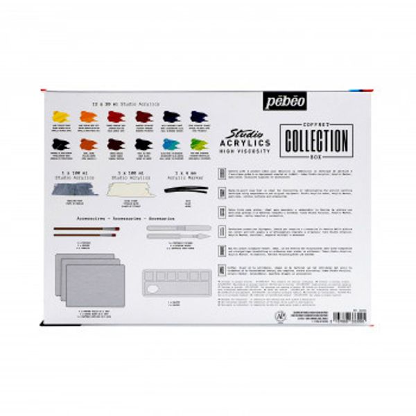 Краска акриловая набор Acrylics 12 цв.х20 мл, 833309, Pebeo