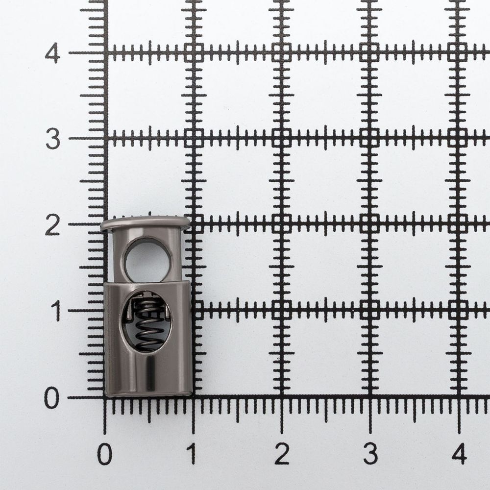 Фиксатор (зажим) для шнура металл 1 отв., 20х10 мм, (in ⌀4.0 мм), 10 шт, черный никель, IR-902