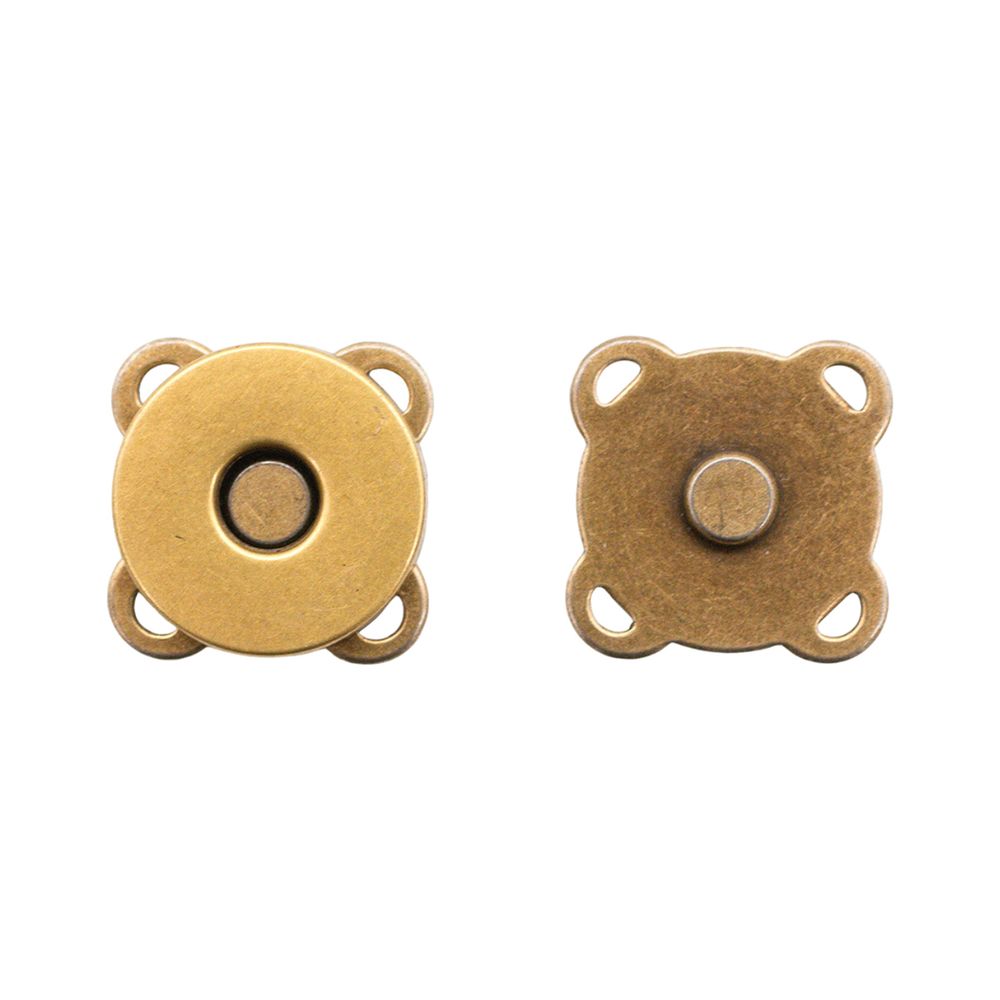 Кнопка магнитная металл пришивная ⌀18.0 мм, латунь, 20 шт