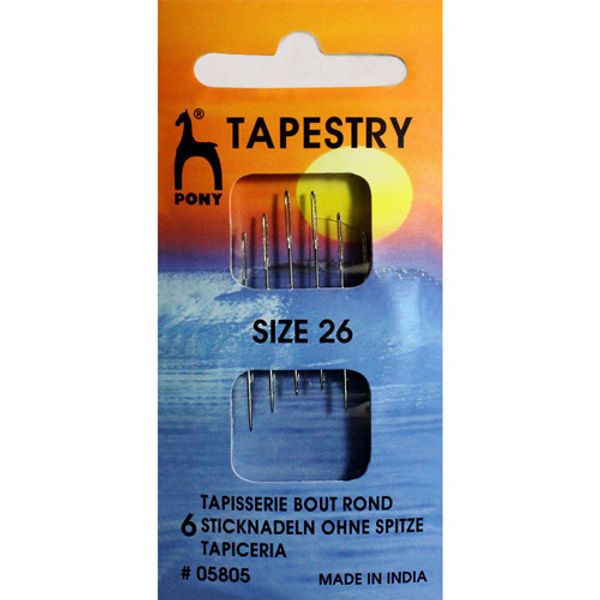 Иглы ручные для гобеленовых и трикотажных тканей №26,6 шт, Pony