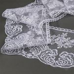 Кружево на сетке широкое 105 мм, диз 021, цв.12 белый, уп.13.71 м, Kruzhevo