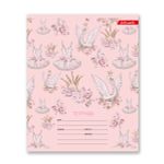 Тетрадь ученическая школьная, выборочные блестки, A5+ 18 л. на скобе, 20 шт, клетка, 000364 Лебёдушки, Светоч 18ТСКд5_5_3_1