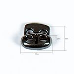 Фиксатор (зажим) для шнура металл плоский, 2 отв., 12х13.5 мм, (in ⌀3 мм), мет. цв.чер.никель, 20 шт