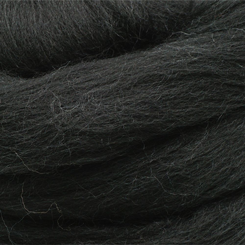 Шерсть для валяния Троицкая п/тонкая 1х100 г (до 29 мкр), 0140 черный