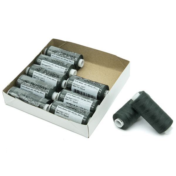 Нитки швейные бытовые Bestex 40/2, 365 м (400 ярд) / 10 кат., 141 базальтово-серый