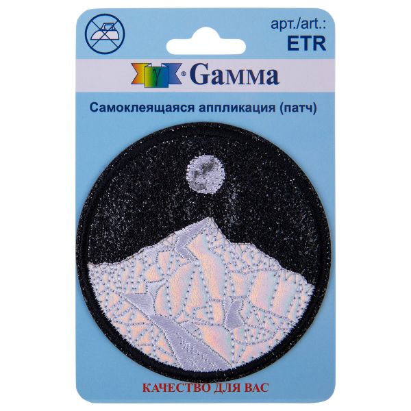 Термоаппликация Горы с луной 6.7х 6.7 см, 1 шт, 01-115, Gamma ETR