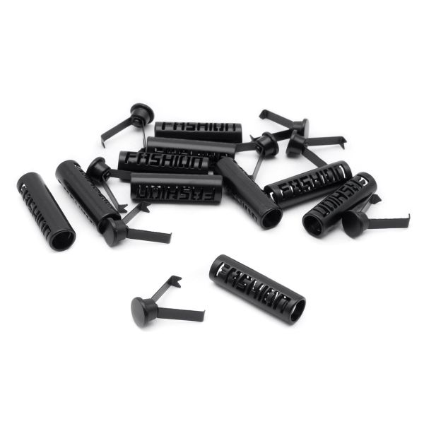 Наконечник для шнура металл лого Fashion 7х25 мм, черный матовый, 10 шт