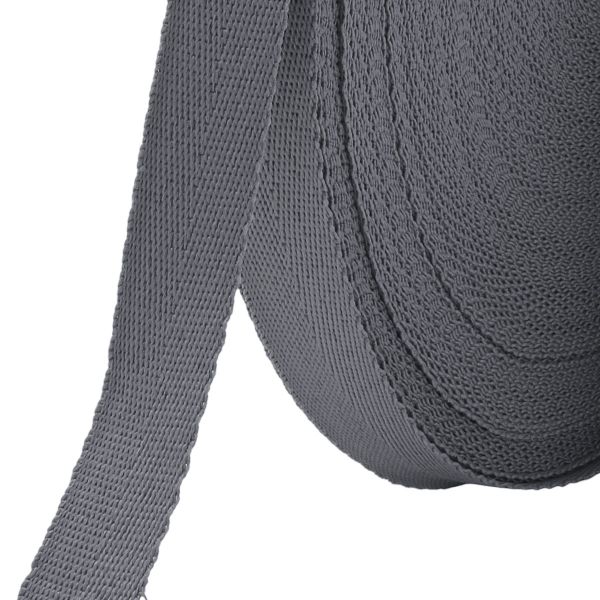 Тесьма (лента) киперная 20 мм / 50 метров, 6 г/м, 100% полиэфир, 15 серый