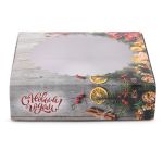 Коробка с окном для печенья 11.5х11.5х3 см, №2 Новогодний аромат, S-Chief CBC-005