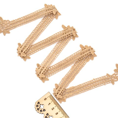 Кружево гипюр (плетёное) (матовое) 30 мм, 13.72м, цв.164 капучино